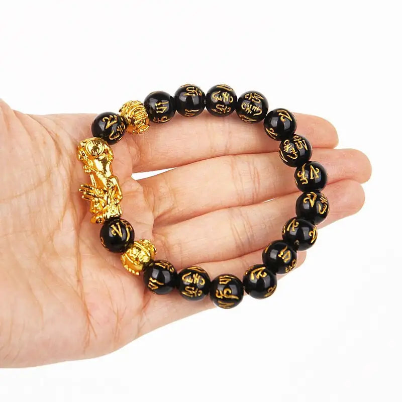 Feng Shui Wealth Bracelet  Black Beads