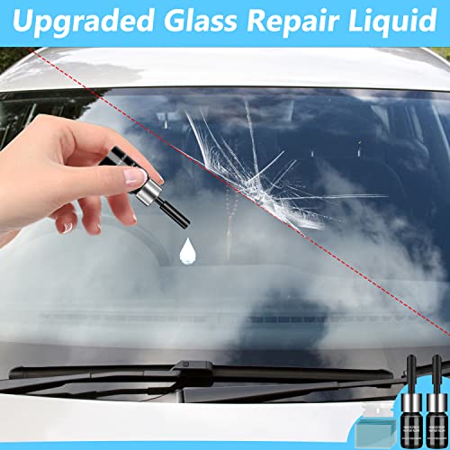 Windshield Crack Repair Kit Car Window Glass Liquid Repair Set, Automotive Nano Fluid Glass Filler Vehicle Windscreen Tool for Fixing Chips, Cracks, Bulls-Eye and Star-Shaped Crack