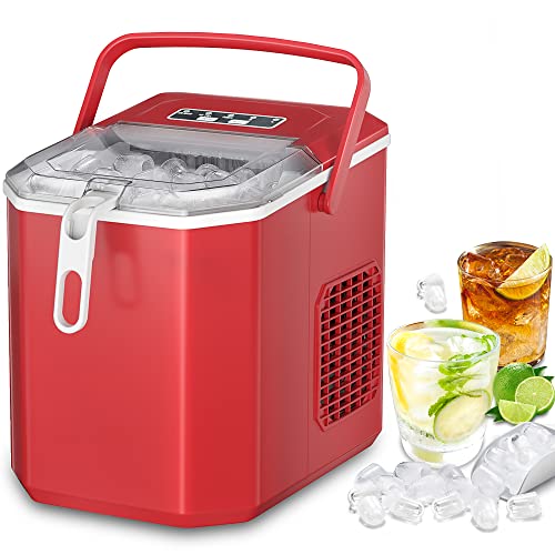 COWSAR Ice Makers Countertop, Ice Maker Machine 6 Mins/9 Pcs Bullet Portable Ice Maker Machine 26.5lbs/24Hrs with Self-Cleaning, Ice Scoop and Basket for Party/Kitchen/Home/Office