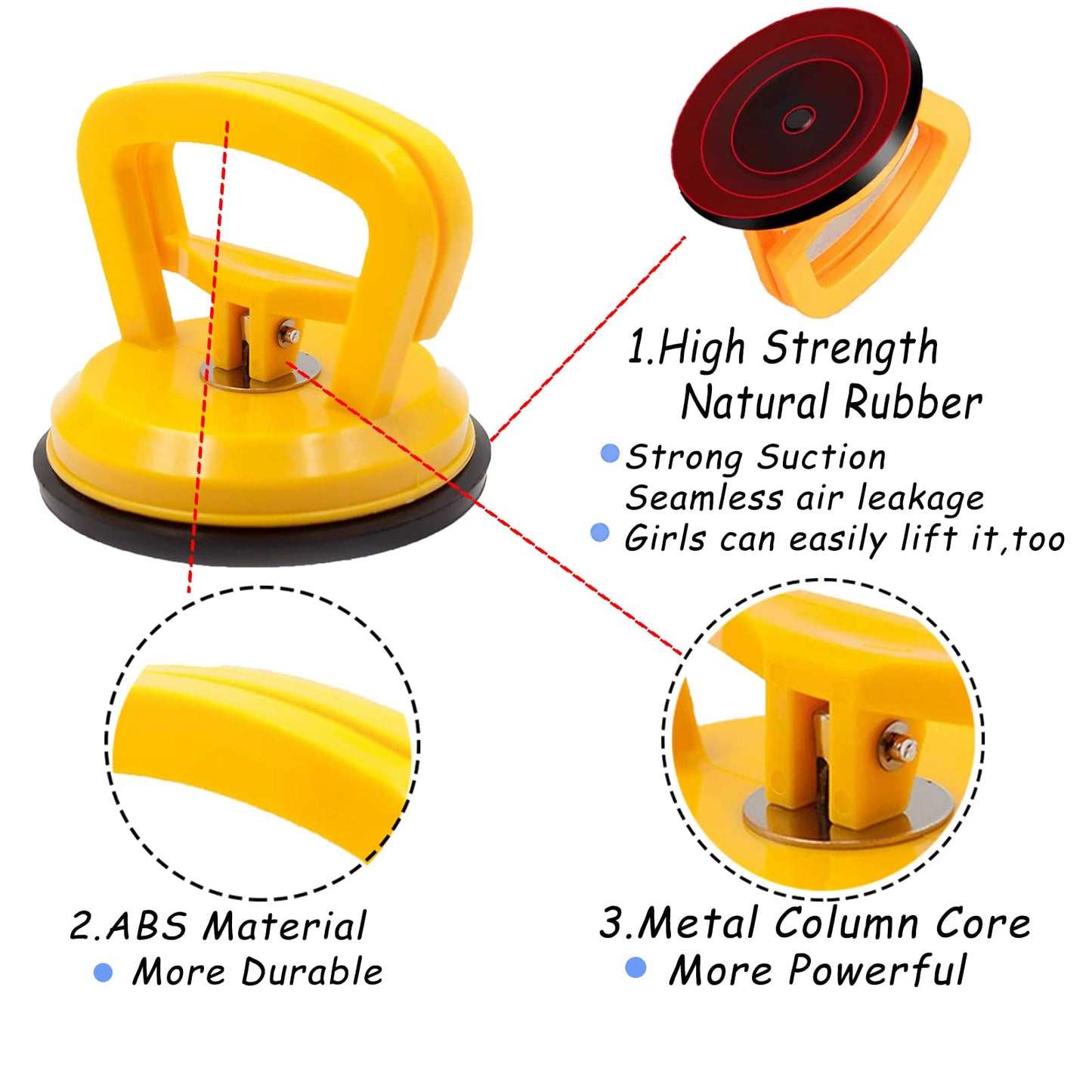 FORLUCIX Dent Puller,Car Dent Puller,3 Pack Suction Cup Dent Puller Handle Lifter,Powerful Car Dent Remover,Dent Removal Kit and Dent Repair Puller for Car Body Dent,Glass,Tiles and Mirror